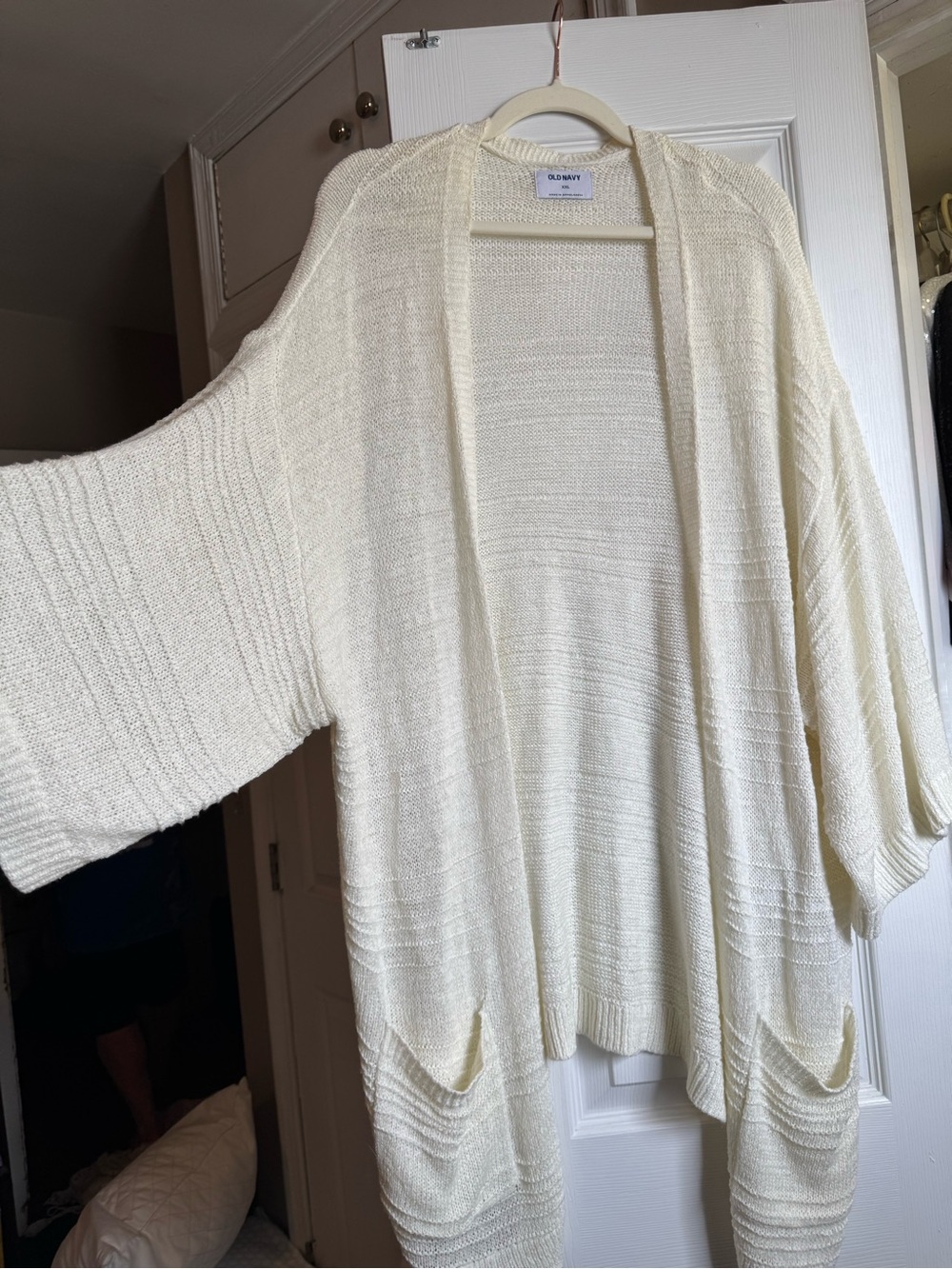 Old Navy Ivory Open-Front Knit Cardigan